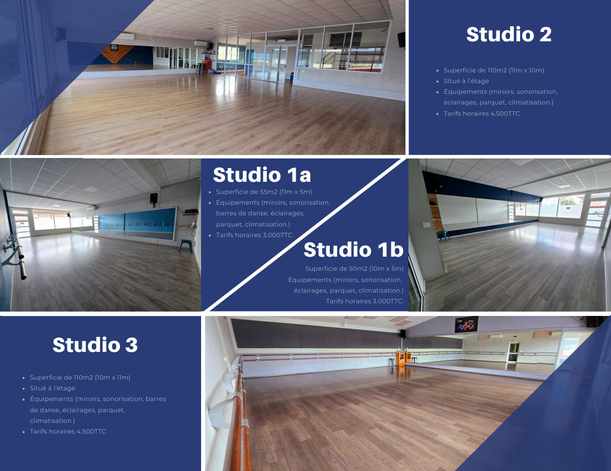 Les studios de danse professionnels du Centre de Danse Vanessa Roche
